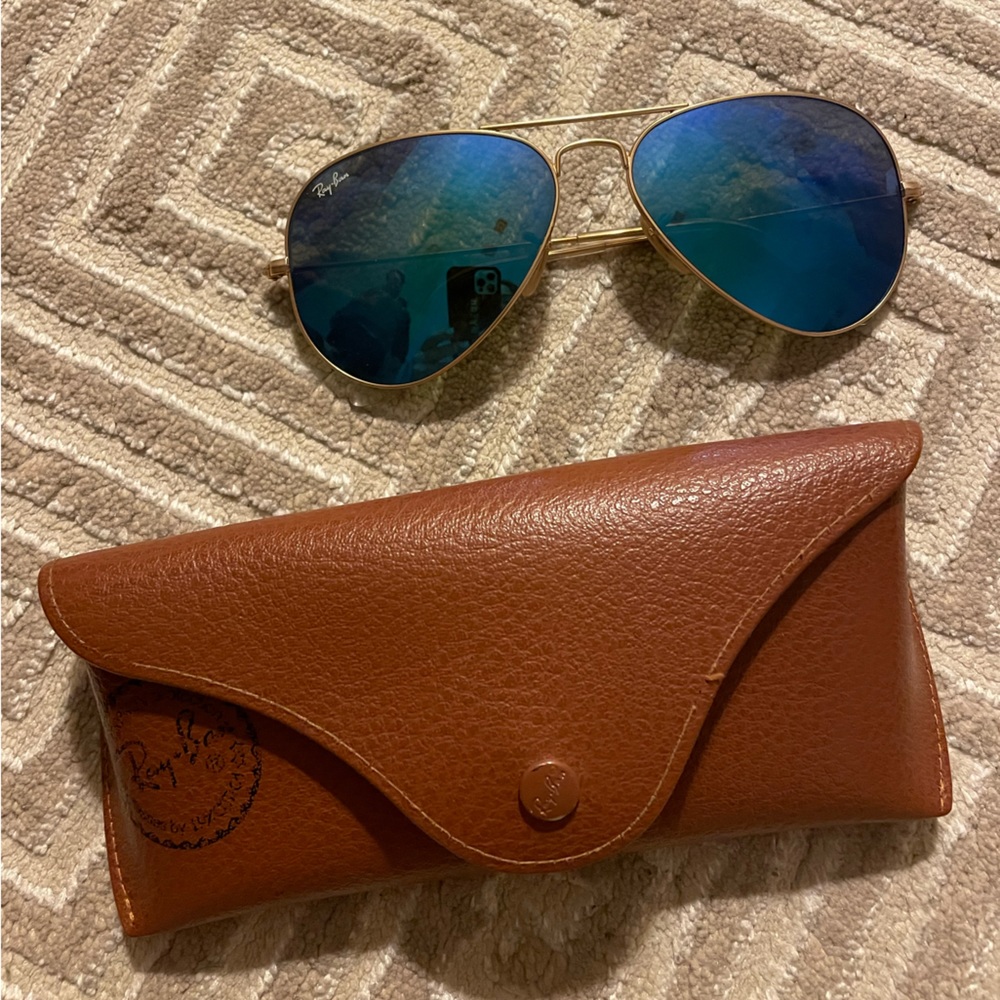 Ray Ban Mirrored Aviator Sunglasses